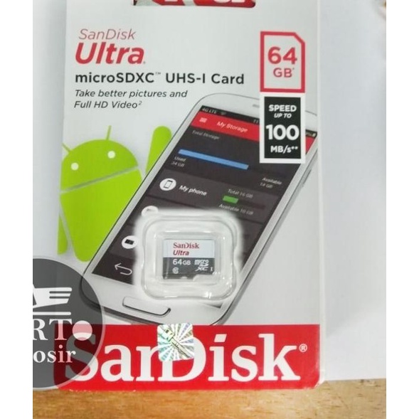 Sandisk Micro SD 64GB CLASS 10 Non Adapter MicroSD Memory Card 64 GB - 100 Mbps