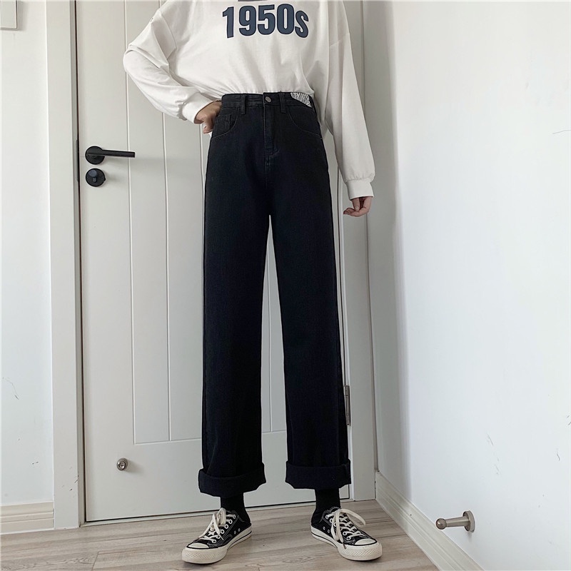 Highwaist Kulot Jeans Wanita / Straight Loose Celana Jeans Wanita (realpict)【THE GOOD SISTERS】