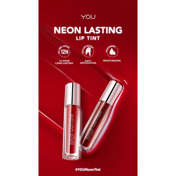 YOU Neon Lasting Lip Tint | Tahan Lama Hingga 12 Jam - ALL VARIAN