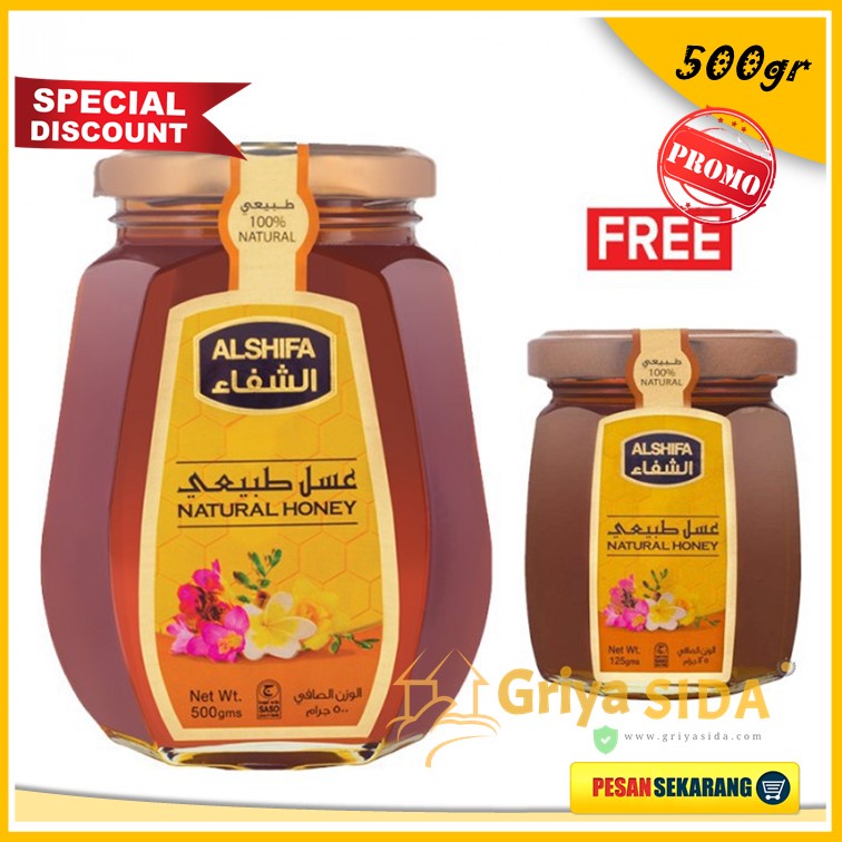 MADU ALSHIFA 500 gr free 125gr madu arab alshifa saudi original harga grosir