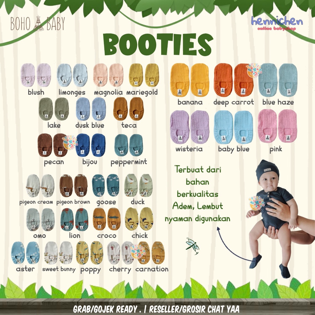 BohoPanna Kaos Kaki BAYI ANAK Booties  Sepatu Bayi Boho Baby In Sole 10.5cm