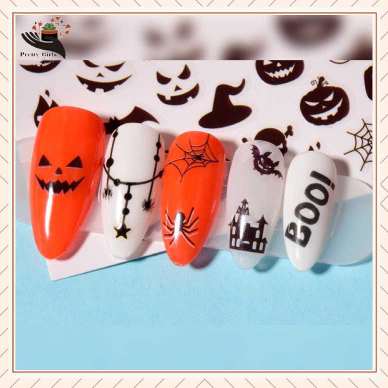 Pretty  Stiker Kuku Gaya Halloween Nail / Murah Import / Untuk Nail Art