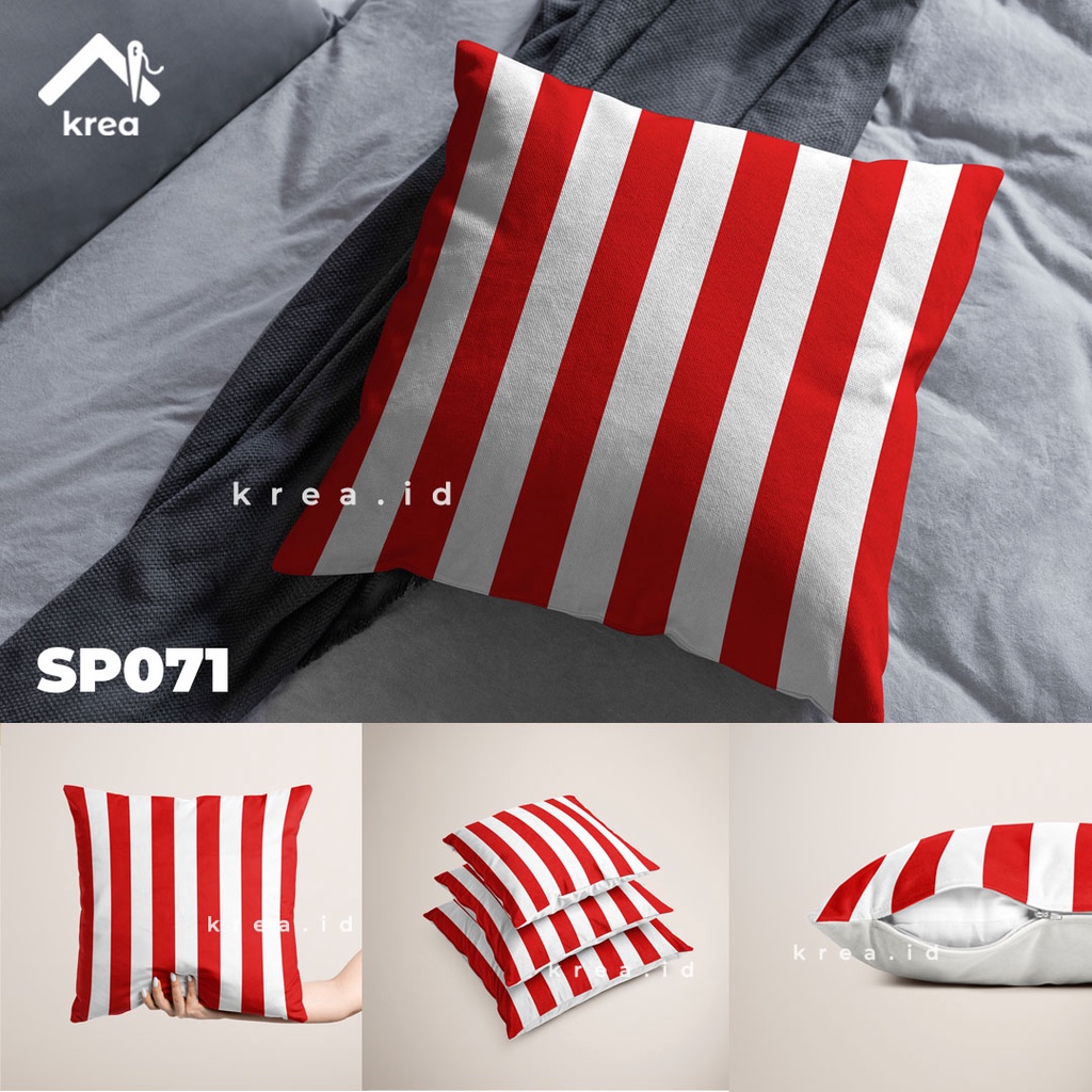 SARUNG BANTAL SOFA MERAH PREMIUM MINIMALIS 40x40 45x45 50x50 MOTIF 5