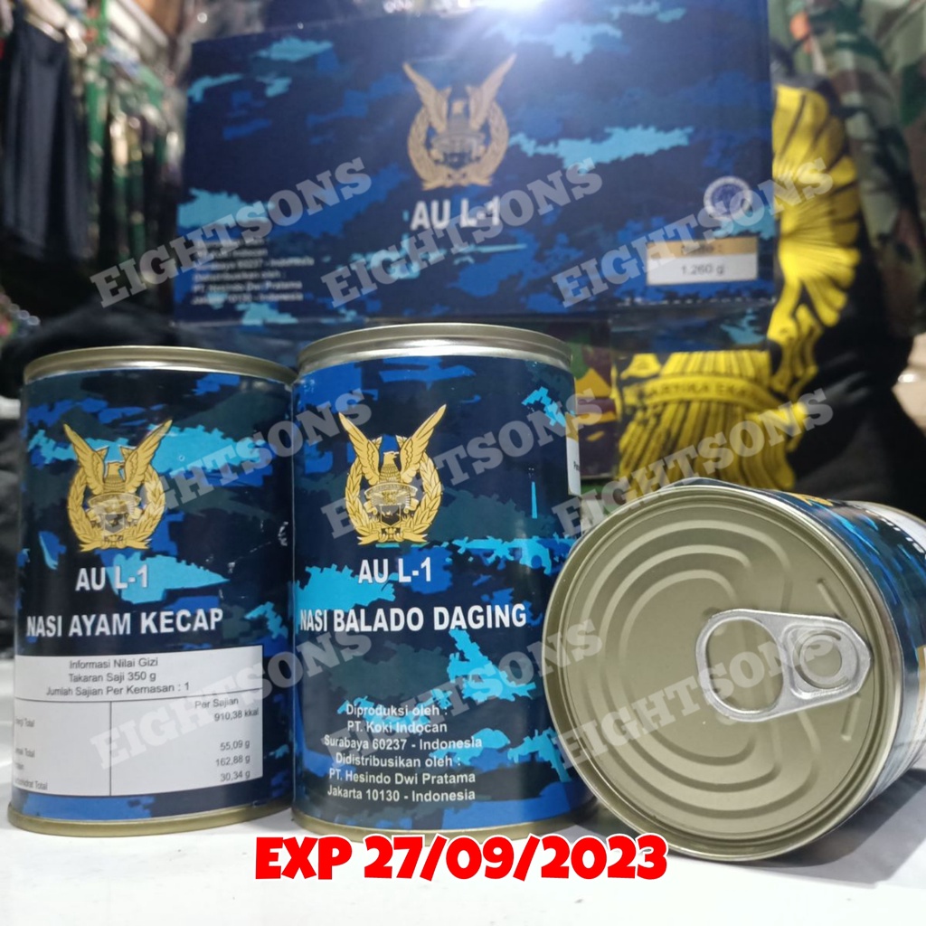 

Original Ransum TNI AU L-1 Makanan Darurat Instan Kaleng Halal MUI Ransum Pendaki Survival Food Makanan Camping Tentara Jatah Pembagian Asli Original Tentara Outdoor MURAH