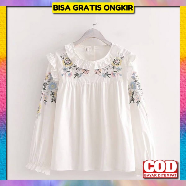 Bluss Model Terbaru Blouse Wanita Korea Blus Krmeja Kuliah Keneja Bluse Kemeja Baju Cewek Atasan Wsn