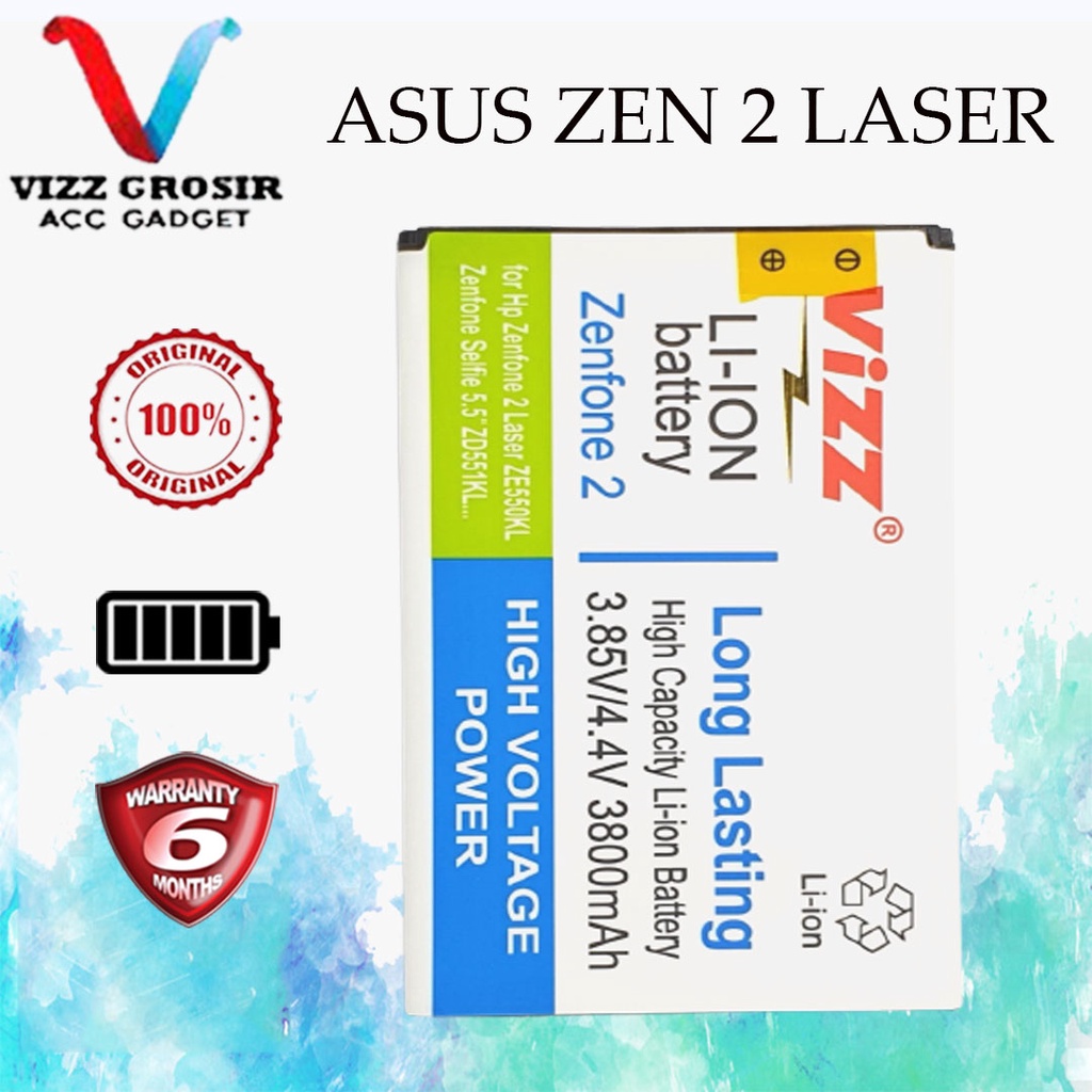 Baterai Vizz Asus Zenfone 2 Laser Batre Zenfone 2 Laser 5.5 inci ZE550KL / Zenfone Selfie 5.5 inci ZD551KL Original