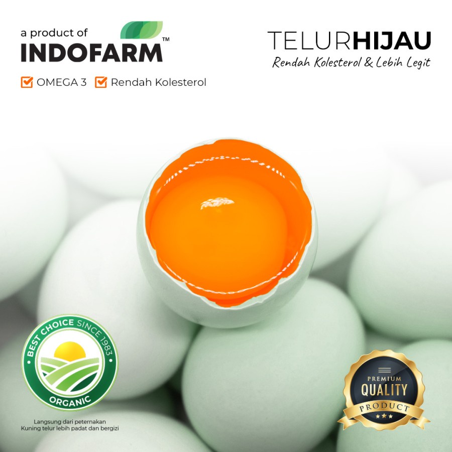 

IO LOLA Langsung Order Langsung Antar Telur Ayam HIJAU Organic Omega-3 Free Range Eggs INDOFARM 1