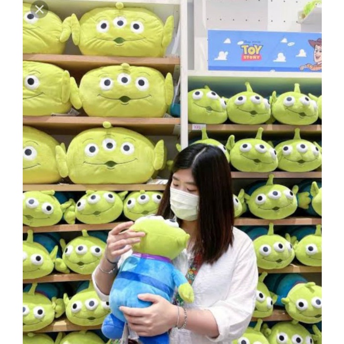 miniso pink x toy story alien series/totebag/bantal pillow/storage/bucket hat/lampu alien limited