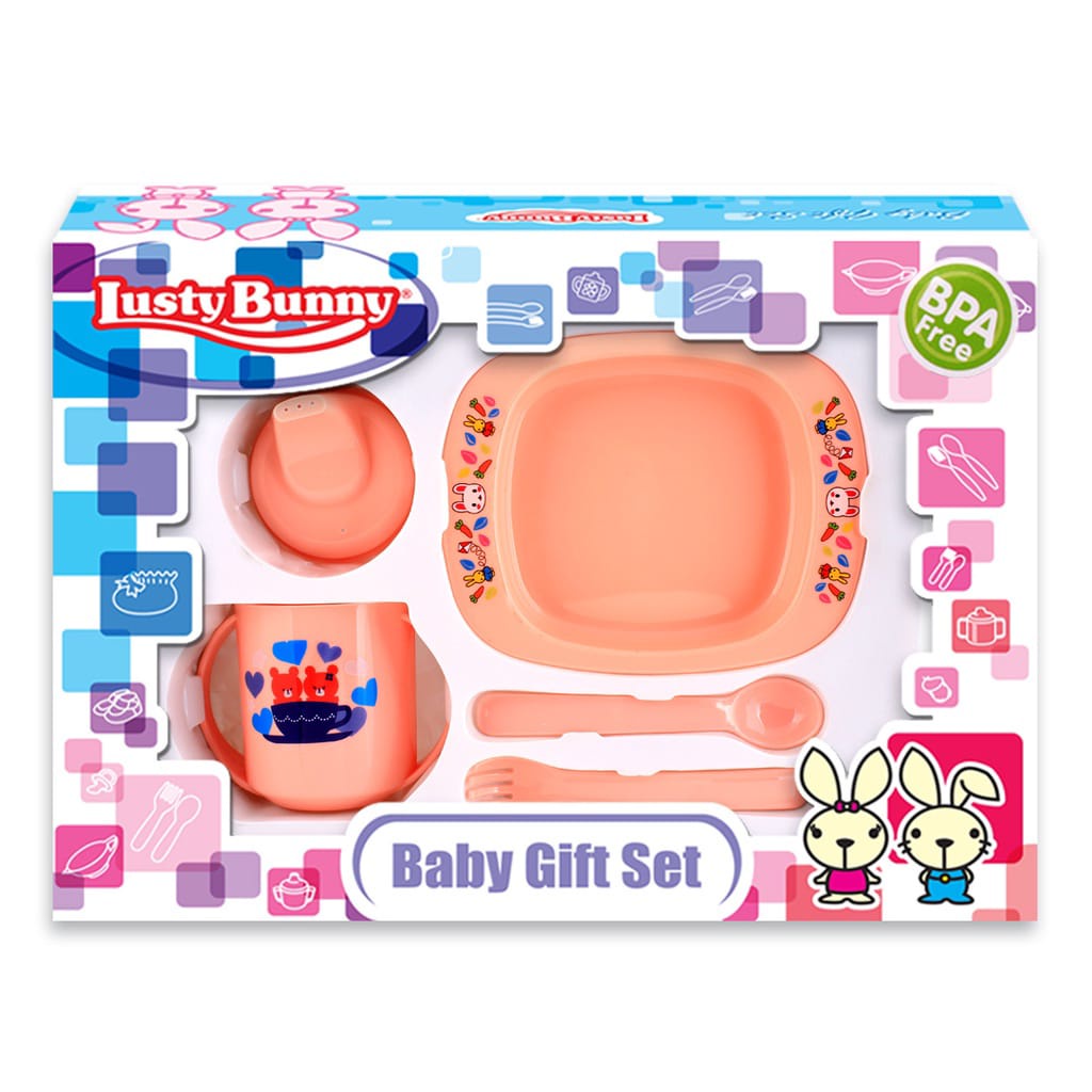 Lusty Bunny Feeding Set Peralatan Makan Bayi Set Isi 4Pcs LB-1411/12/16