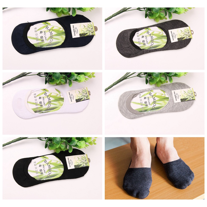 kaus kaki Pria Tak Terlihat Arang Bambu Unisex kaos kaki 002