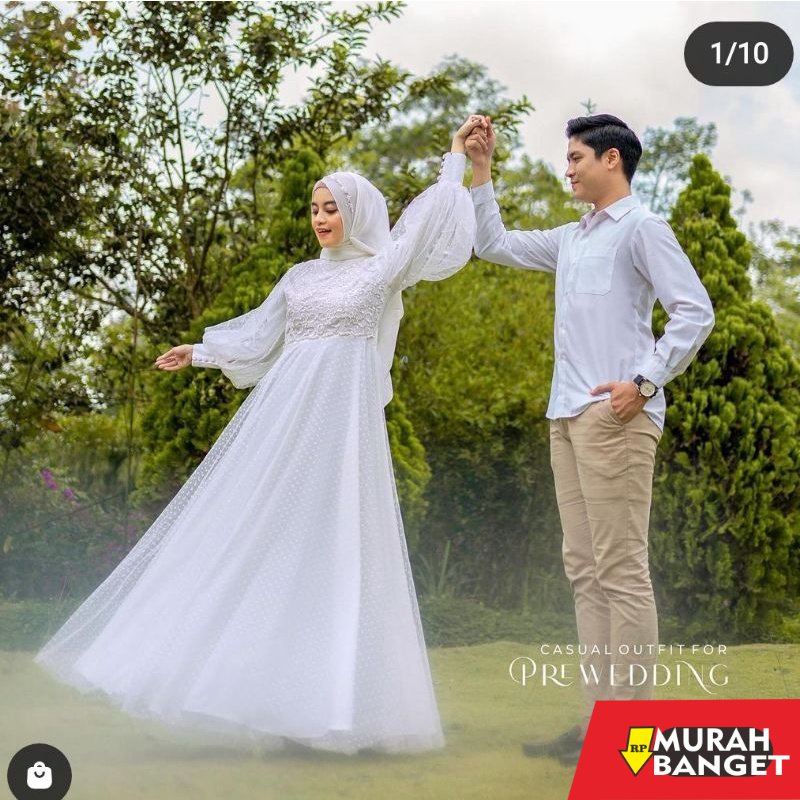 model gamis kombinasi polos terbaru 2022 baju couple akad gaun putih gamis putih