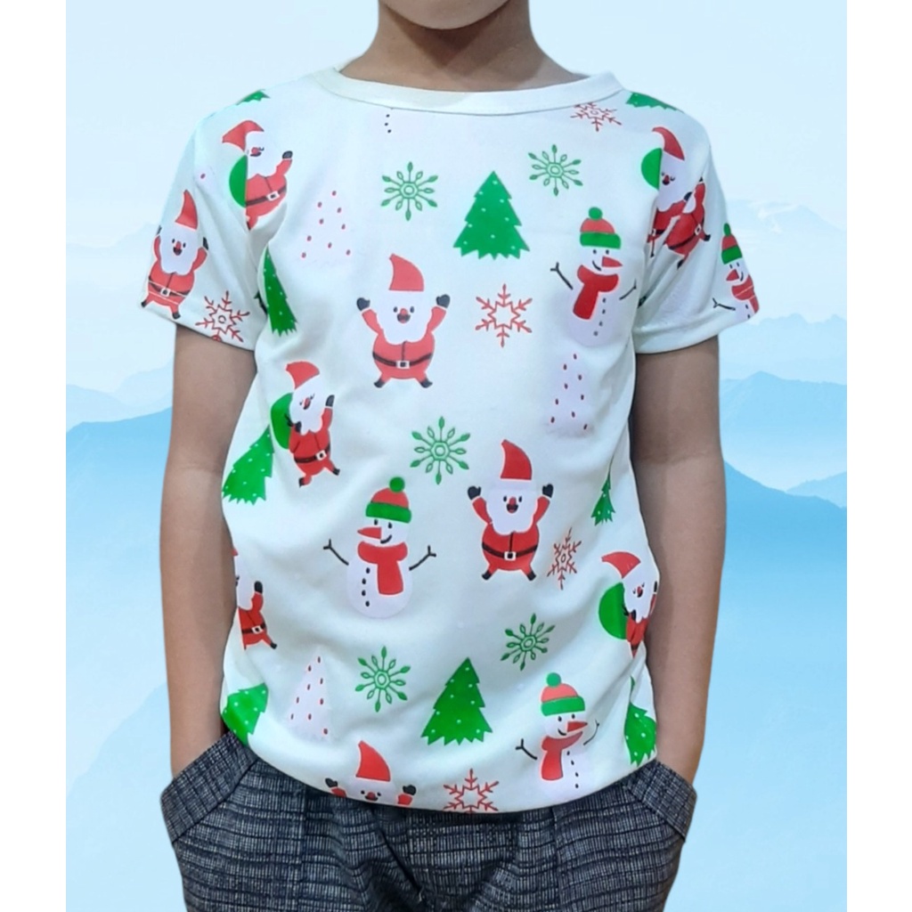 Kaos natal Merry Christmas anak perempuan atau laki laki bisa pake baju oblong anak rohani