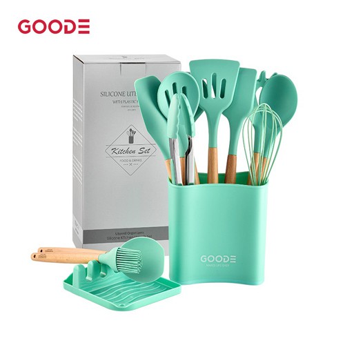 Square Bucket Utensil Set 13pcs 1093 silicone utensil set GOODE