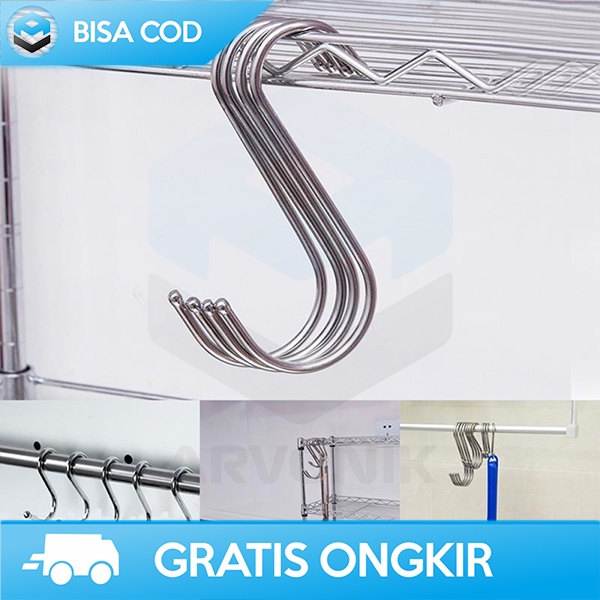 GANTUNGAN SERBAGUNA HANGER HOOK KITCHEN BENTUK S STAINLESS STEEL M127