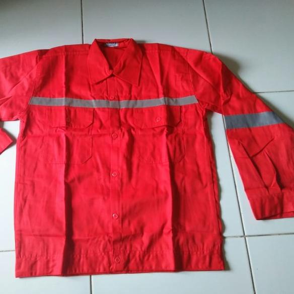 baju kerja safety +logo k3 & merah putih