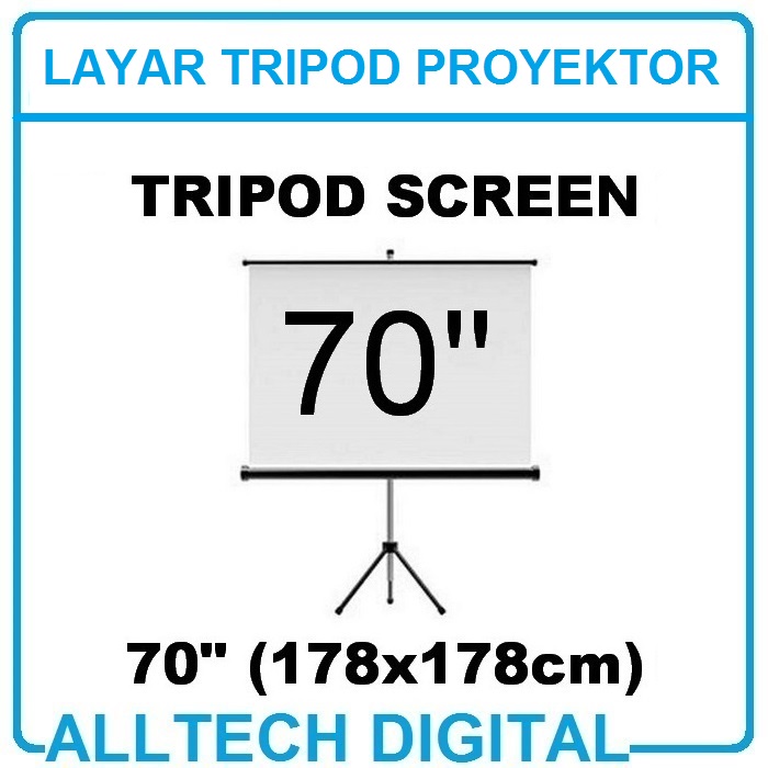 Layar Tripod Proyektor 70 inch Projector Screen