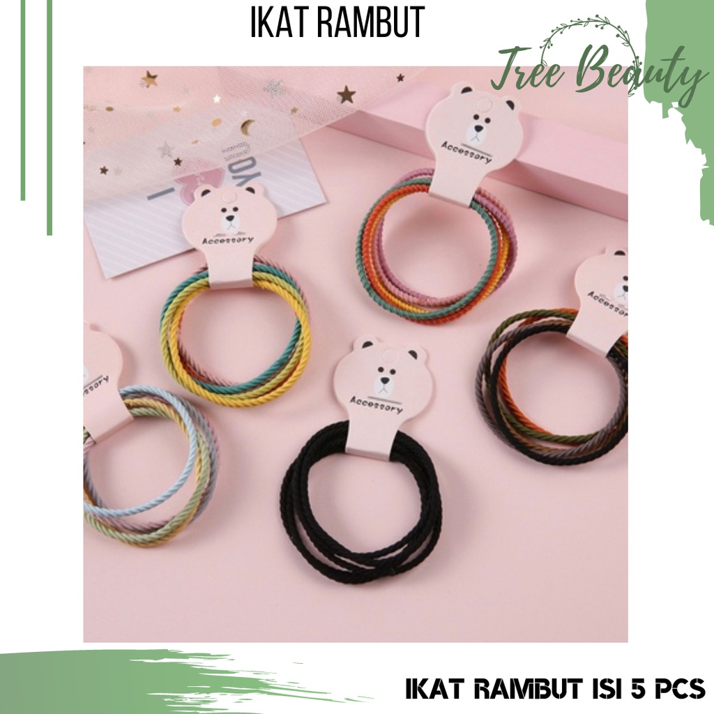 Ikat Rambut Isi 5 Pcs / Karet Rambut Elastis / Kunciran Rambut / Hairband