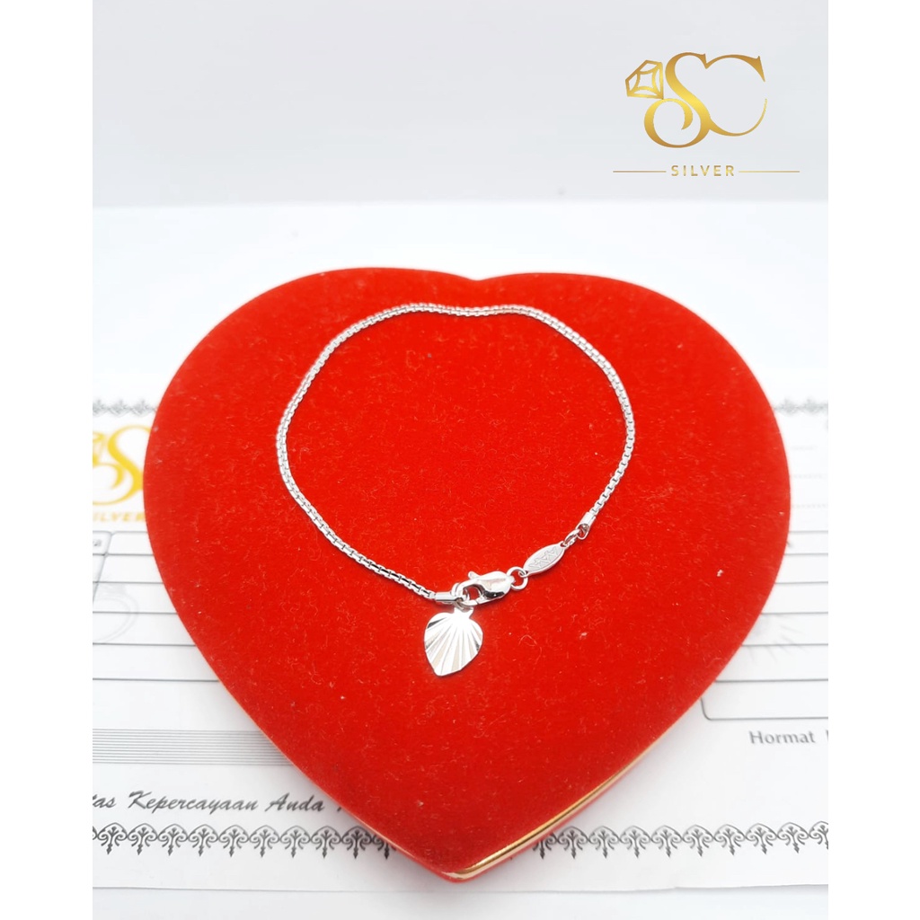 Gelang Tangan Wanita Italy Santa Perak Asli Silver 925 Lapis Emas Putih Model Gelang Tangan Santa