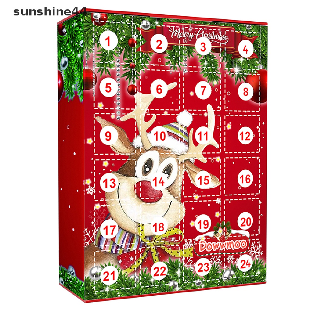 Sunshine 24pcs Gantungan Kunci Kalender Advent Natal Untuk Anak