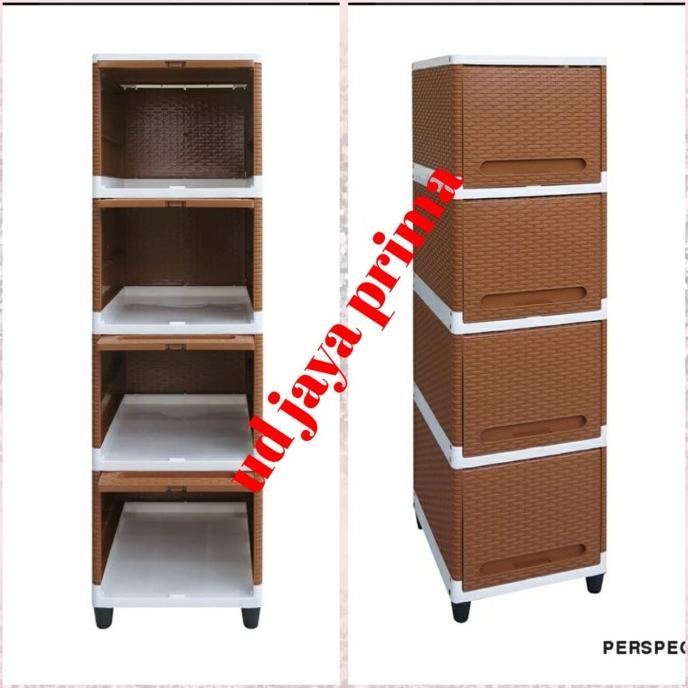 

lemari plastik/laci plastik club flip 4 susun stock ready