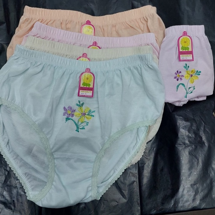 (1pcs) Celana dalam wanita BORDIR bunga Busana Indah