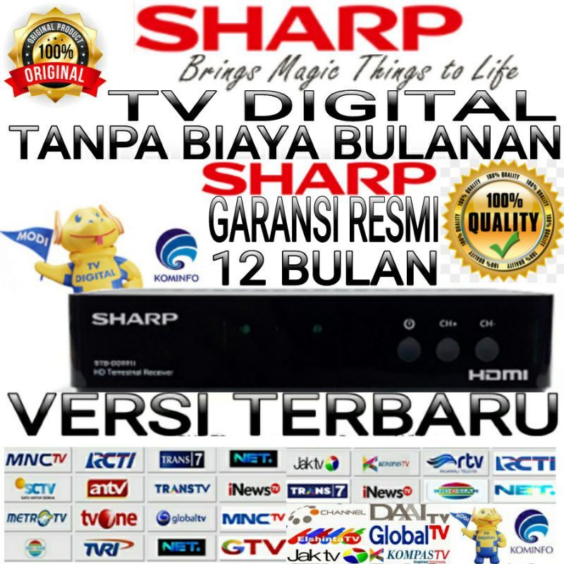 SET TOP BOX DVB T2 SHARP TV DIGITAL FULL HD TV TABUNG / LED