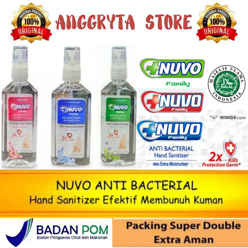 Jual NUVO HAND SANITIZER Anti Bacterial Family 18ml / 50ml / 85ml