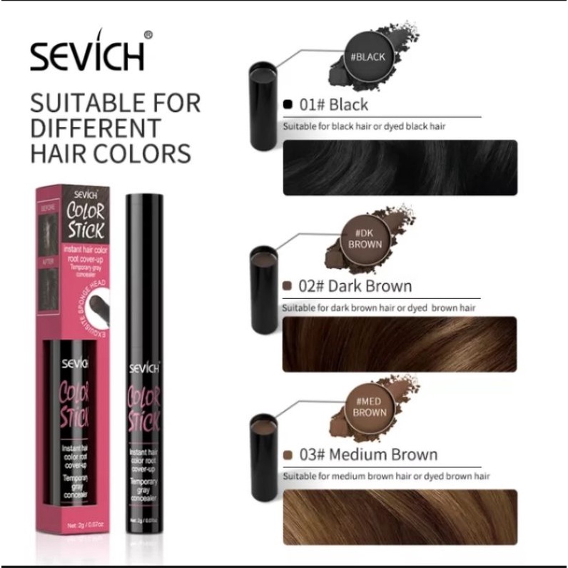 sevich hair shadow pen bubuk pewarna rambut tipis/uban