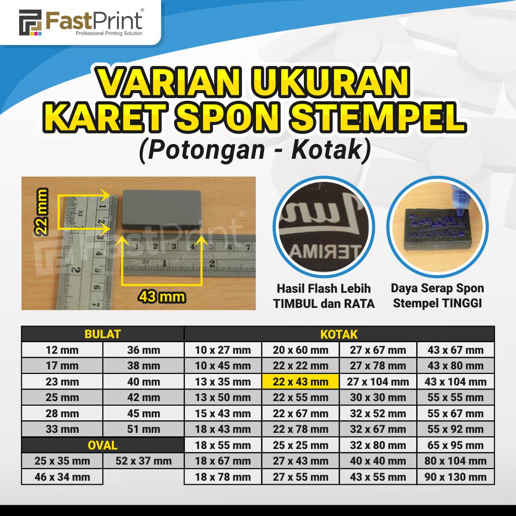 Karet Busa Spon Stempel Model Kotak 22X43 MM