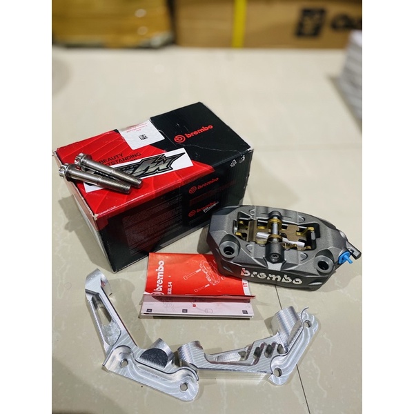 kaliper brembo m432 original baru set breket cnc ninja kaliper brembo original baru set dudukan cnc
