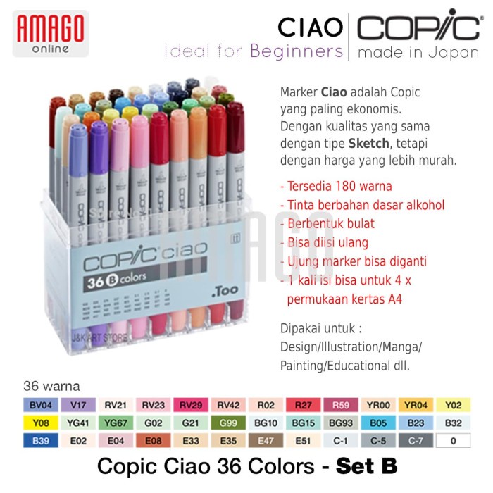 

COPIC CIAO - 36 COLOR SET B - CCM/36B