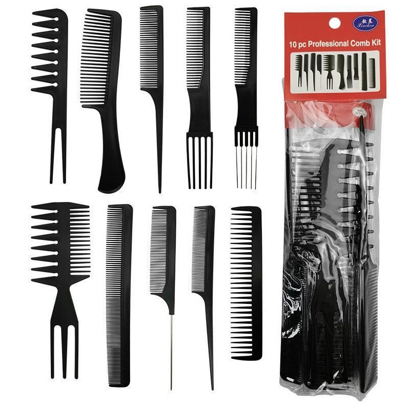 Sisir Rambut 10 Set Black Sisir 10 Bentuk Berbeda Hair Styling Comb