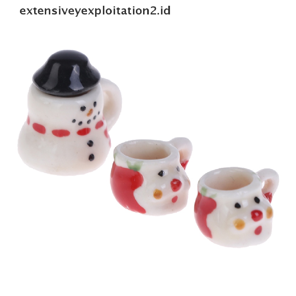 Set Miniatur Cangkir Teh / Kopi Bahan Keramik Untuk Rumah Boneka Skala 1: 12