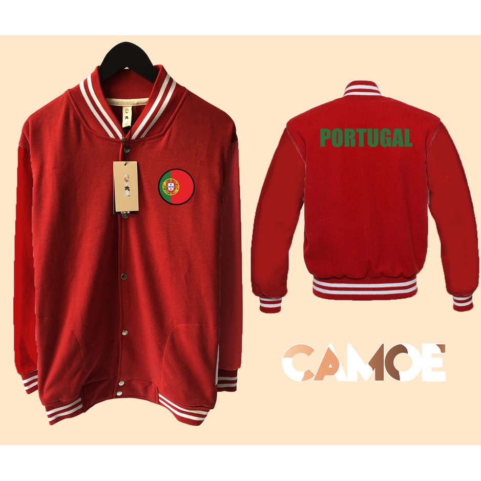Jaket Varsity Premium CAMOE Portugal Flag Bendera Portugal