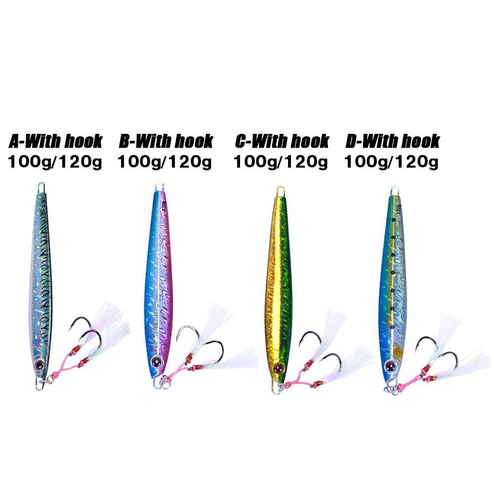 Top Metal Fishing Lure with Hook Umpan Pancing Tenggelam 100g 120g 4warna Spanyol