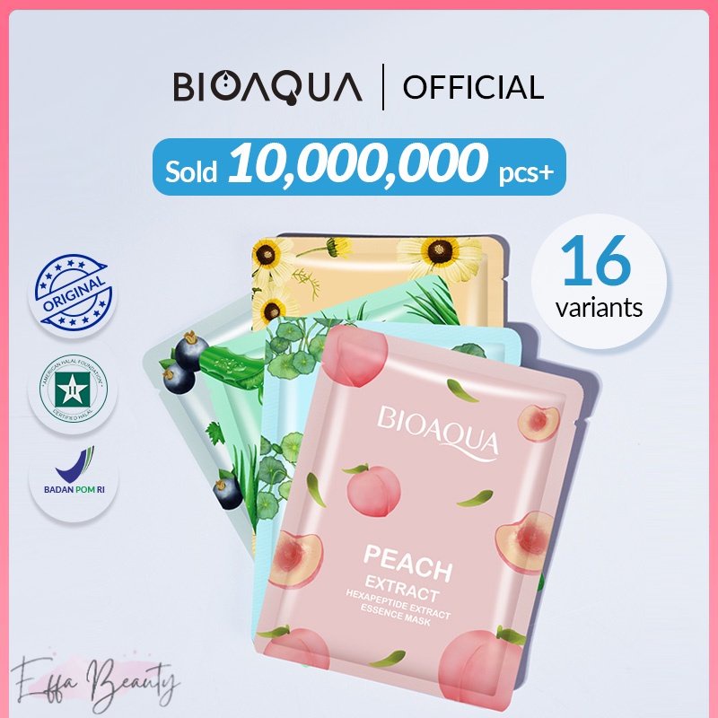 BIOAQUA sheet mask mix 6 pcs 12 pcs / Face Mask / Masker Wajah BPOM