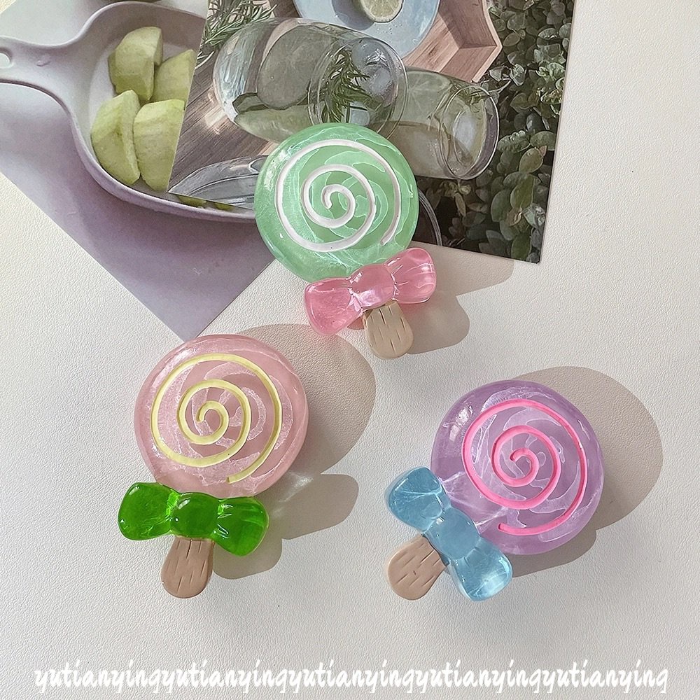 Ins Ring Holder Hp Universal Bentuk Permen Lolipop Warna-Warni