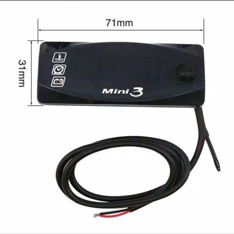 VOLTMETER AKI MOTOR MINI 3 IN 1 PLUS SUHU UDARA DAN JAM DIGITAL DI MOTOR