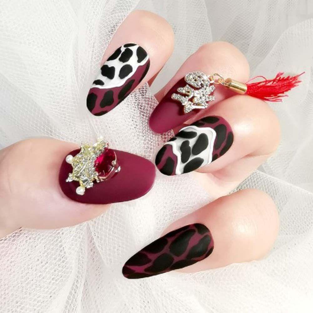 AUGUSTINA Augustina Hiasan Kuku Imlek Hajatan Gaya Cina Pernikahan Tahun Baru Nail Art FU Karakter Manicure Aksesoris Perhiasan Kuku 3D