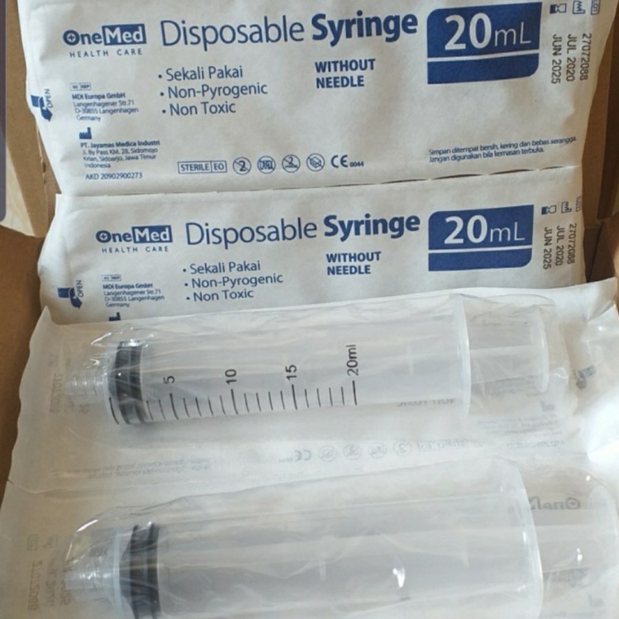 ECERAN Spuit 20cc / Syringe Suntik 20cc Lubang Tengah ONEHEALTH