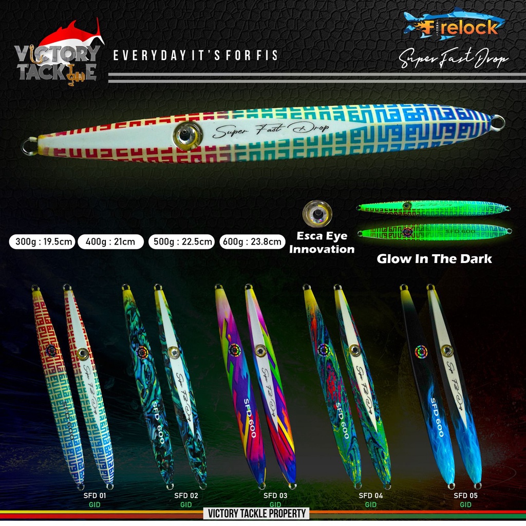 UMPAN PANCING / METAL JIG FIRELOCK SUPER FAST DROP SFD METAL JIG 300 / 400 / 500 / 600 GRAM