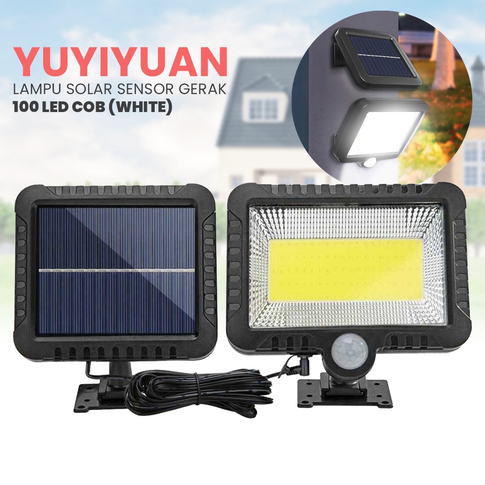 Lampu Solar Sensor Gerak Outdoor Weatherproof 100 COB - SL144 - 7RLL5RBK Black