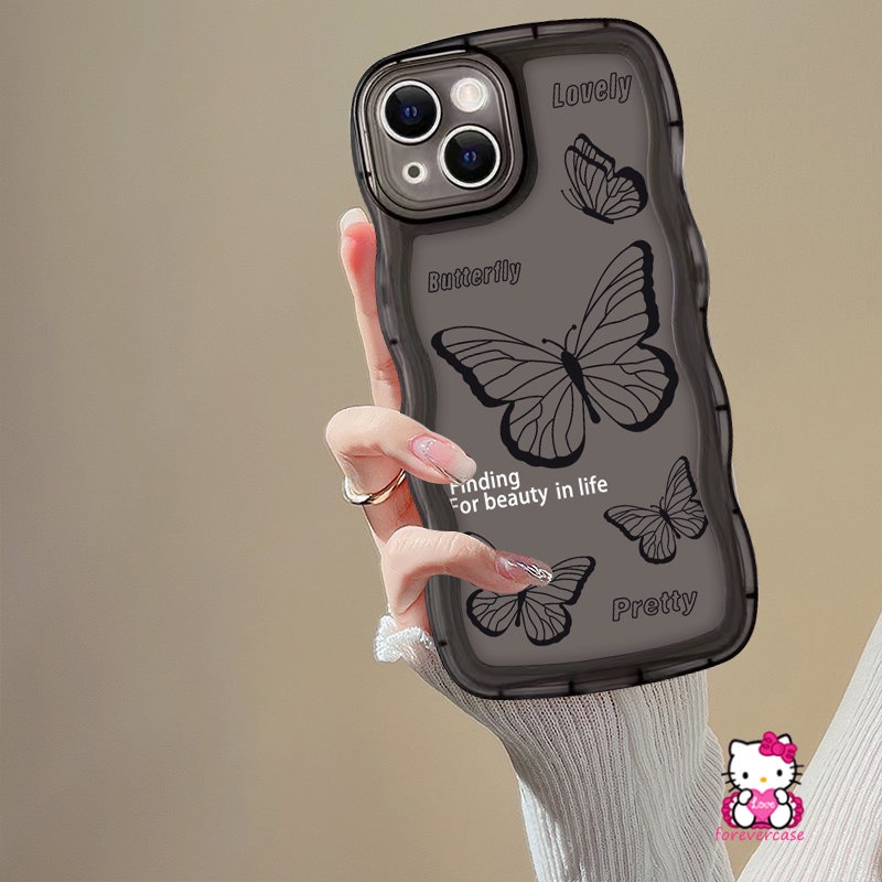Butterfly Casing Vivo Y36 Y16 Y35 Y17 Y22s Y12 Y15 Y33s Y21 Y22 Y15s Y20 Y11 Y15A Y12s Y21s V23E Y75 Y91C V20 Y12i Y91 V21 T1 Y1s Y55 Y30 Soft TPU Penutup Tepi Bergelombang