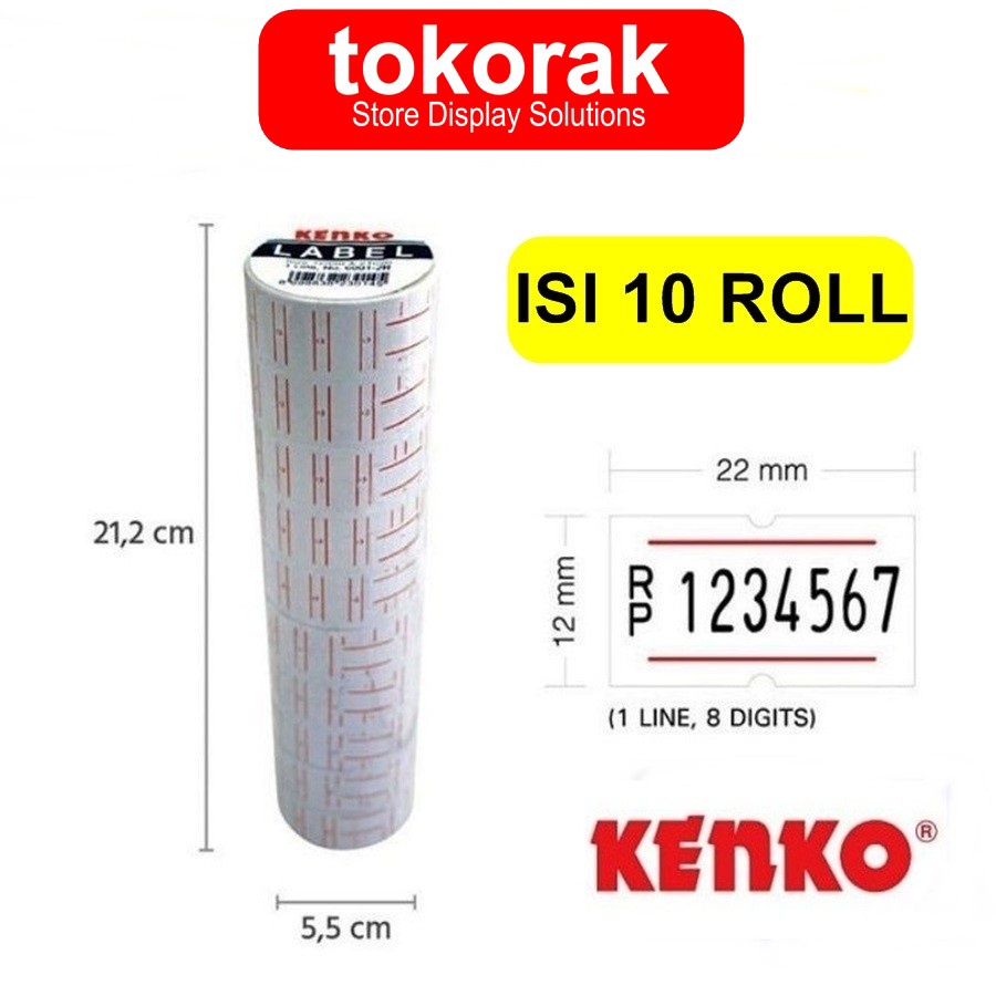 KENKO STICKER LABEL HARGA 1 BARIS LINE ISI REFILL PRICE LABEL MX5500