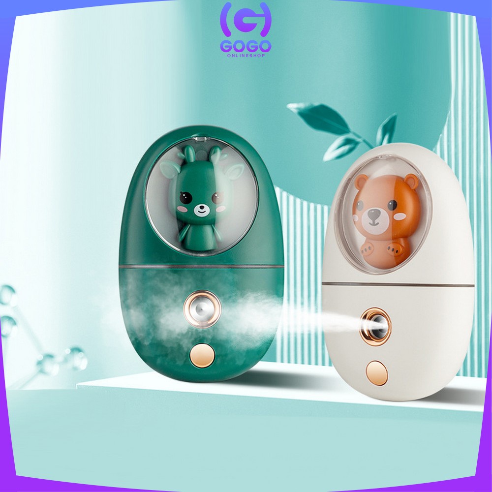 GOGO-K62 Nano Spray Mini Karakter Pelembab Wajah Portable / Diffuser Mini Humidifier USB Charger Bisa Untuk Disinfektan