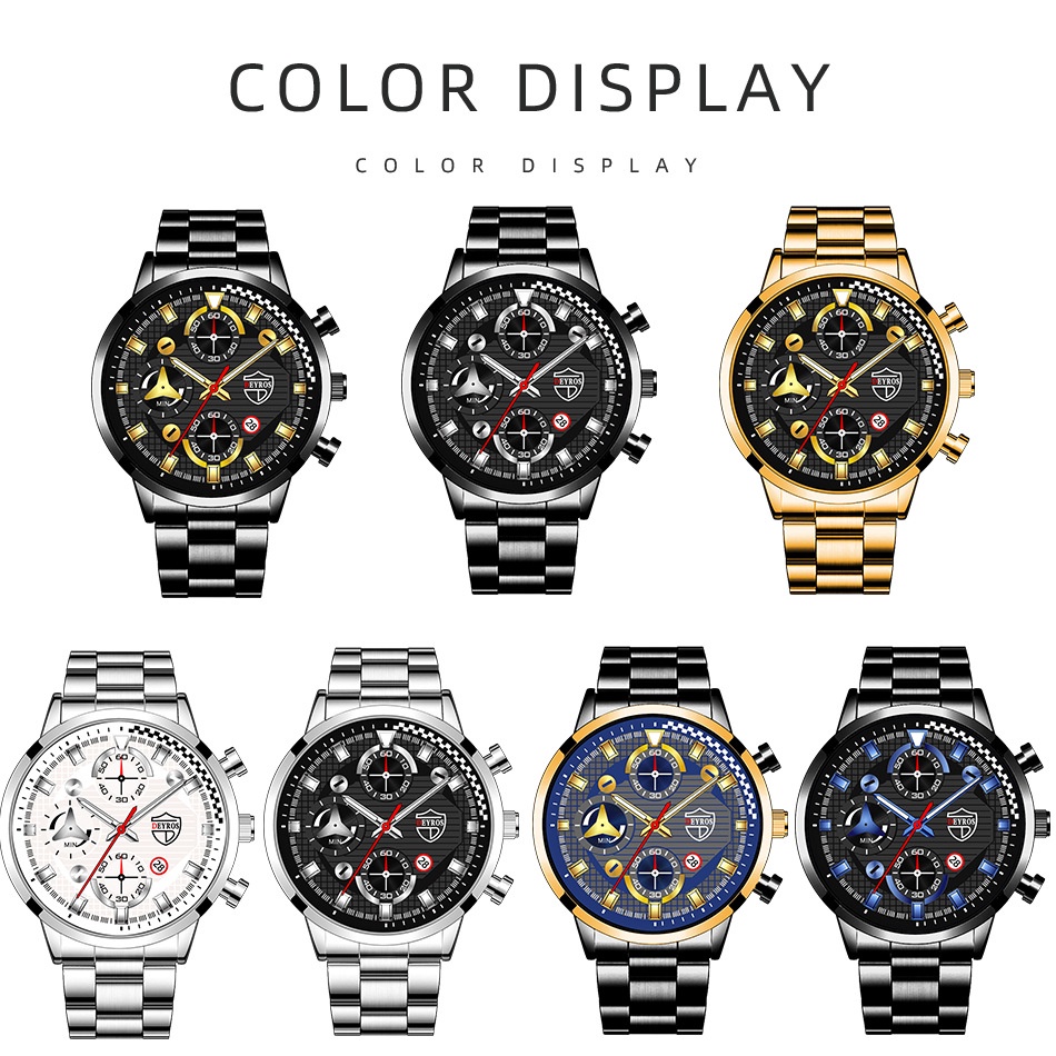 Jam tangan pria Original tahan air Merk Deyros Mewah Full Stainless Steel 100% Tahan Air dan Anti Karat