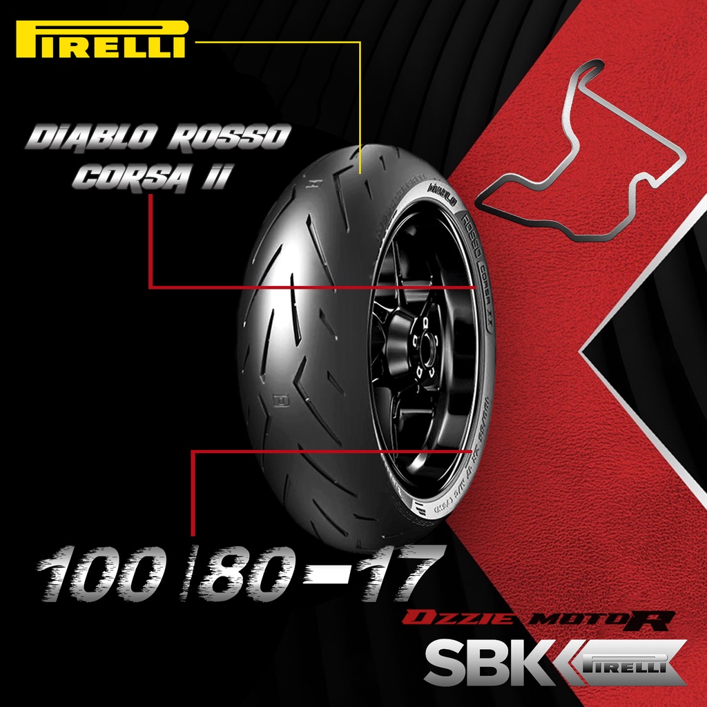 PIRELLI DIABLO ROSSO CORSA 2 / CORSA II SOFT COMPOUND BAN RACING TUBELESS UKURAN 90/80-14 | 90/80-17 | 100/80-17 | 110/70-17 ORIGINAL