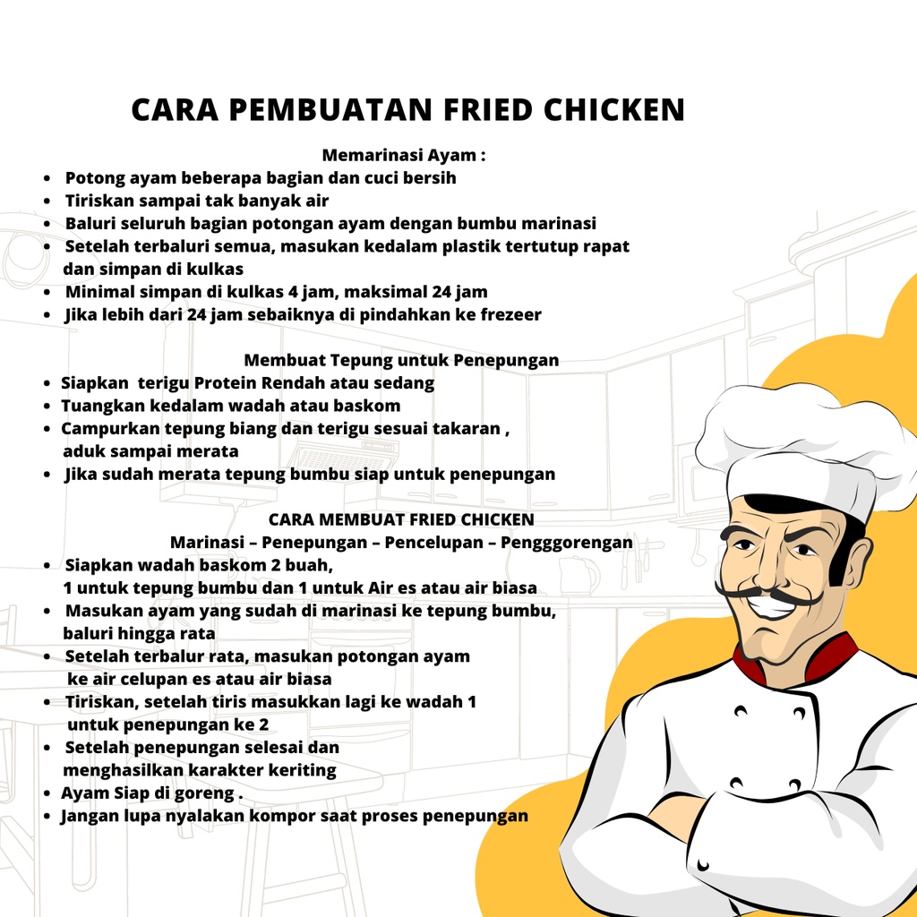 

Classica2106 Paket Ekonomis Bumbu Marinasi Fried Chicken Original 250 Gr