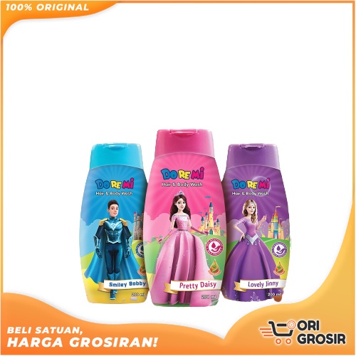 ORI Grosir Doremi Hair & Body Wash 200ml - Sabun Mandi Cair