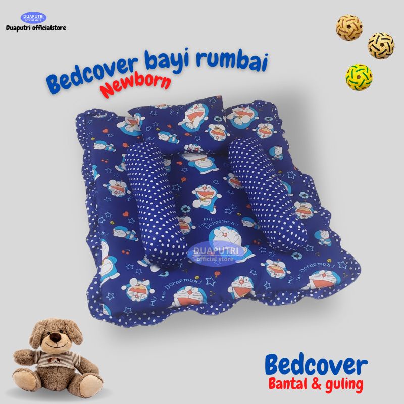 BEDCOVER BAYI RUMBAI / BERCOVER SET BANTAL DAN GULING / BEDCOVER RUMBAI NEWBORN / ALAS TIDUR BAYI / MATRAS TIDUR NEWBORN / SELIMUT BAYI NEWBORN